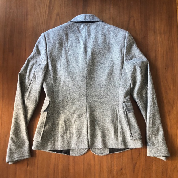 United Colours of Benetton Gray Wool Blend Blazer with Corduroy Collar ✨ Size 42 - Picture 10 of 16